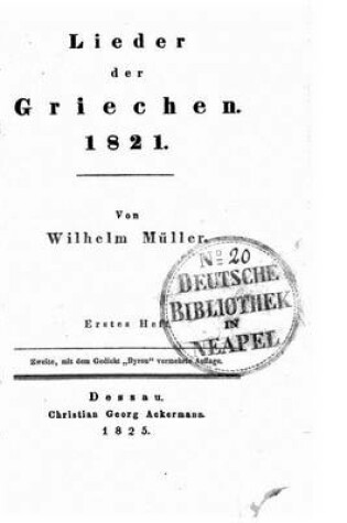 Cover of Lieder der Griechen, 1821
