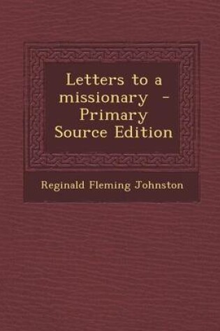 Cover of Letters to a Missionary