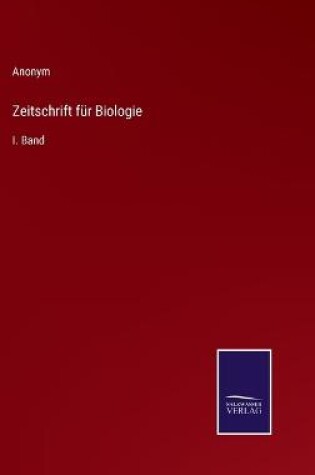 Cover of Zeitschrift für Biologie