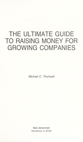 Book cover for The Ultimate Guide to Raising Money for Growing Companies