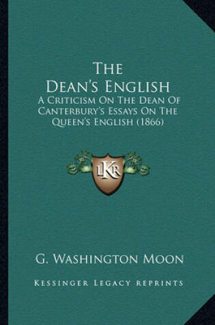 Cover of The Dean's English the Dean's English