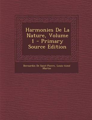 Book cover for Harmonies de La Nature, Volume 1
