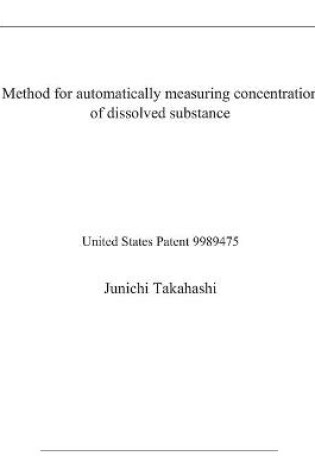 Cover of Method for automatically measuring concentration of dissolved substance