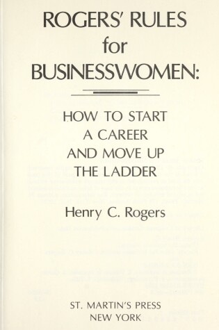 Cover of Rogers' Rules for Businesswomen