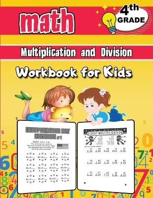 Book cover for 4th Grade Math Multiplication and Division Workbook for Kids