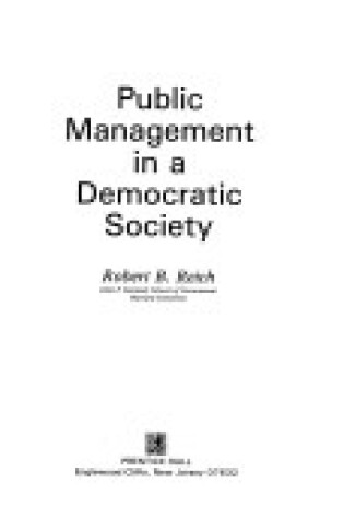 Cover of Public Management in a Democratic Society