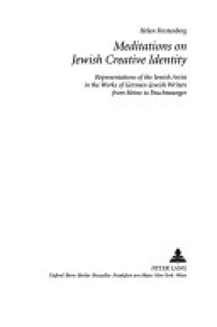 Cover of Meditations on Jewish Creative Identity