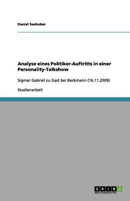 Book cover for Analyse eines Politiker-Auftritts in einer Personality-Talkshow