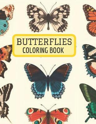 Book cover for butterflies coloring book