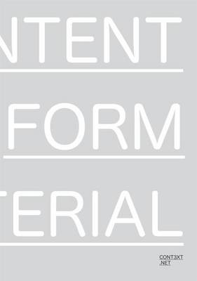 Book cover for Content. Form. Im-material