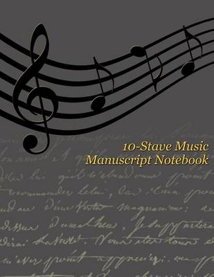 Book cover for 10-Stave Music Manuscript Notebook - Wavy Music Staff
