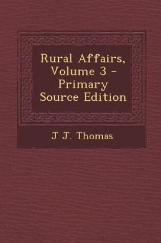 Cover of Rural Affairs, Volume 3