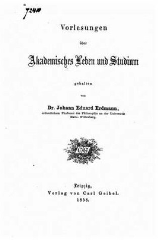 Cover of Vorlesungen UEber Akademisches Leben und Studium