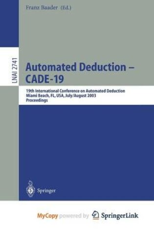 Cover of Automated Deduction - Cade-19