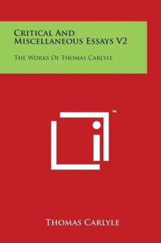 Cover of Critical and Miscellaneous Essays V2
