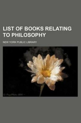 Cover of List of Books Relating to Philosophy