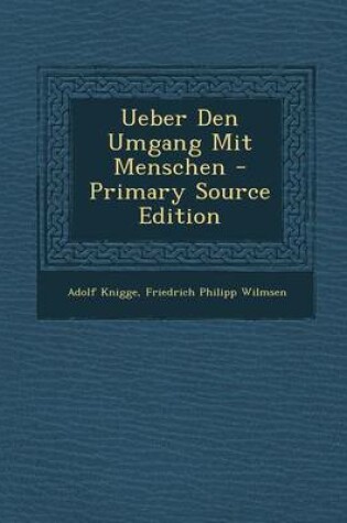 Cover of Ueber Den Umgang Mit Menschen