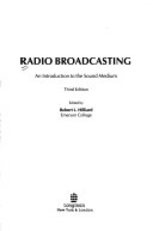 Cover of Radio Broadcasting: an Introduction to the Sound Medium