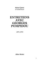 Cover of Entretiens Avec Georges Pompidou, 1959-1974