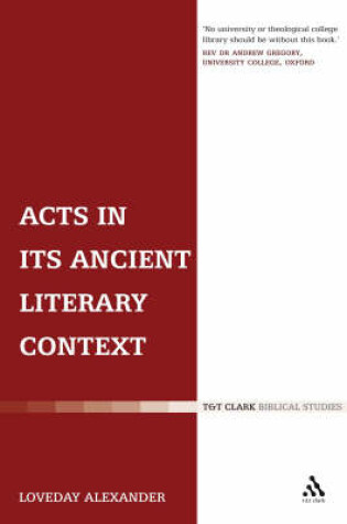 Cover of Acts in its Ancient Literary Context