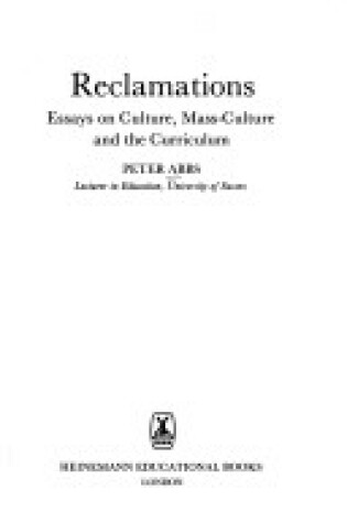 Cover of Reclamations