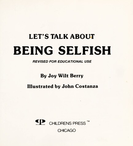 Book cover for Lets Talk Abt Being Selfish