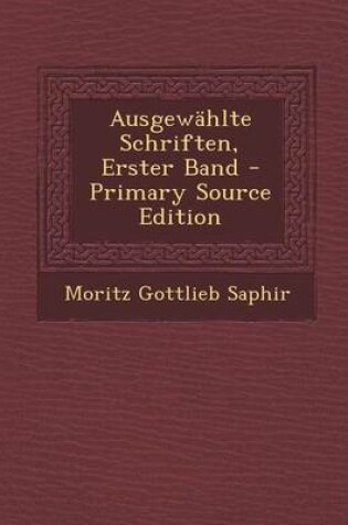 Cover of Ausgewahlte Schriften, Erster Band