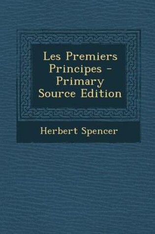 Cover of Les Premiers Principes - Primary Source Edition