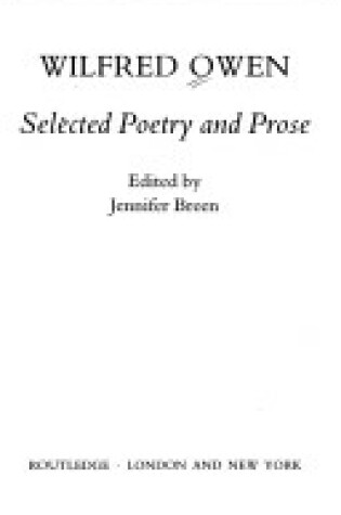 Cover of Selected Poetry and Prose