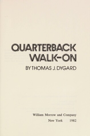 Cover of Quarterback Walk-On