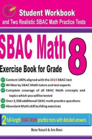 Cover of Sbac Math Exercise Book for Grade 8