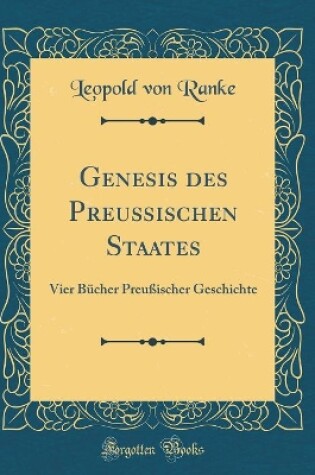 Cover of Genesis Des Preussischen Staates