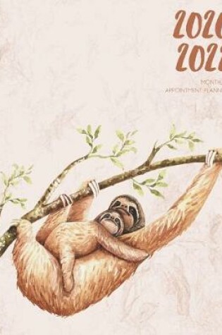 Cover of 2020-2022 Three 3 Year Planner Watercolor Sloth Cub Monthly Calendar Gratitude Agenda Schedule Organizer