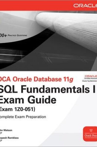 Cover of OCA Oracle Database 11g SQL Fundamentals I Exam Guide