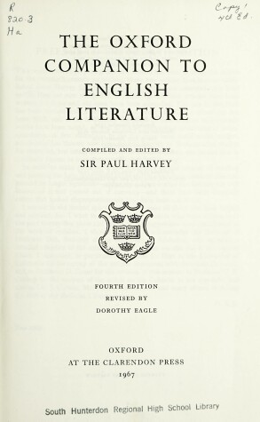 Cover of The Oxford Companion to English Literature