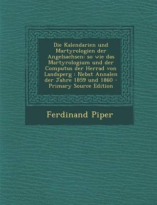 Book cover for Die Kalendarien Und Martyrologien Der Angelsachsen