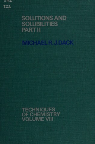 Cover of Solutions and Solubilities
