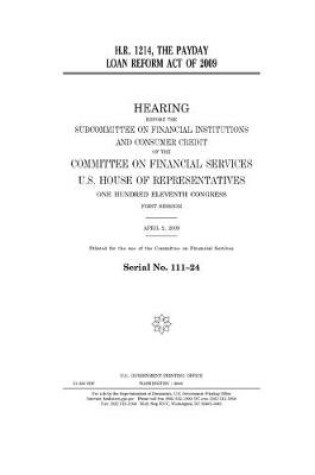 Cover of H.R. 1214, the Payday Loan Reform Act of 2009