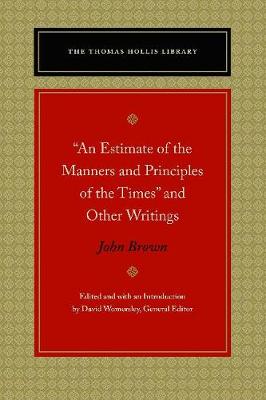 Book cover for "An Estimate of the Manners and Principles of the Times" and Other Writings