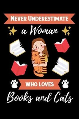 Cover of Never Underestimate A Woman Who Loves Books And Cats