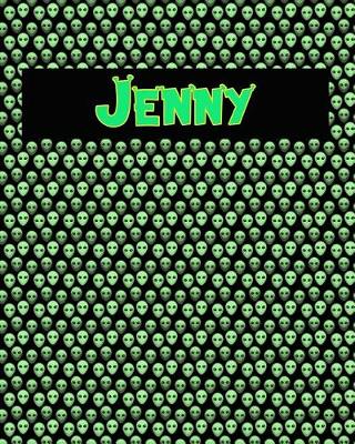 Book cover for 120 Page Handwriting Practice Book with Green Alien Cover Jenny