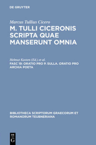 Cover of Oratio Pro P. Sulla. Oratio Pro Archia Poeta