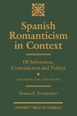 Cover of Spanish Romanticism in Context