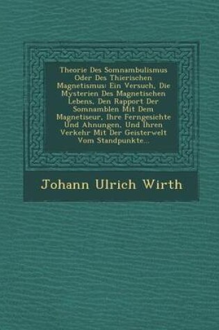 Cover of Theorie Des Somnambulismus Oder Des Thierischen Magnetismus