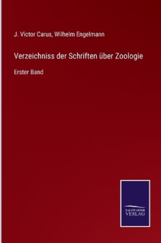 Cover of Verzeichniss der Schriften über Zoologie
