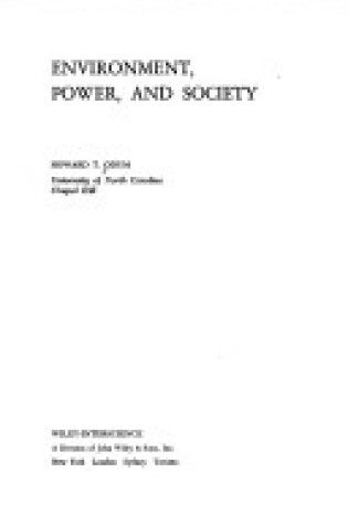 Cover of Environment, Power and Society