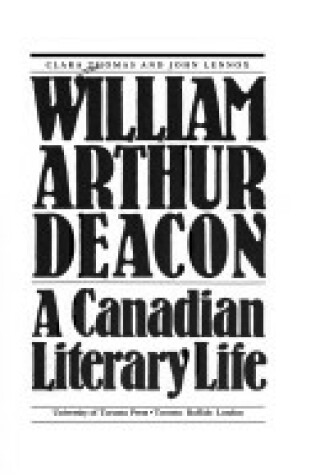 Cover of William Arthur Deacon