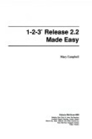 Cover of 1-2-3 Release 2.2 Made Easy