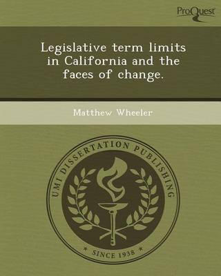 Book cover for Legislative Term Limits in California and the Faces of Change