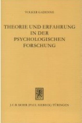 Cover of Theorie Und Erfahrung in Der Psychologischen Forschung